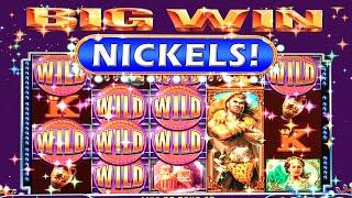 MULTIPLE BIG WINS!! ~ 5c Hercules Slot Machine Bonus with Sticky Wilds and Retriggers