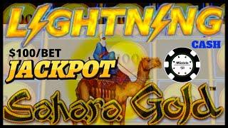 •️HIGH LIMIT Lightning Cash Sahara Gold HANDPAY JACKPOT $100 SPINS •️Dragon Link Golden Century Slot