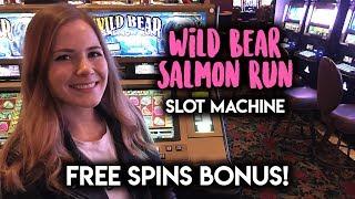 WILD Bear Salmon Run Slot Machine! Had to work HARD for that BONUS!