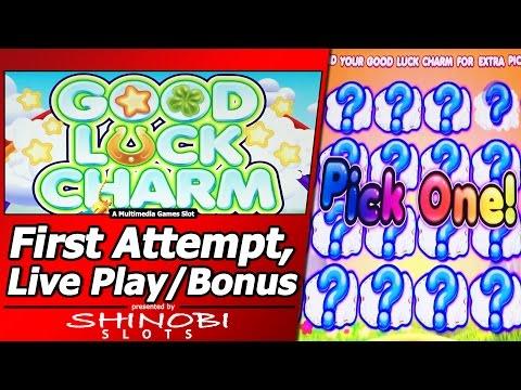 Good Luck Charm Slot - Live Play, Random Features, Free Spins, and Picking Bonus in First Attempt