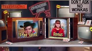 WILLY WONKA VIOLET AND MIKE'S GOLDEN TICKET Video Slot Casino Game with a FREE SPIN BONUS
