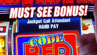 CODE RED HIGH LIMIT SLOT MACHINE / MASSIVE JACKPOT WIN ON CASINO SLOTS