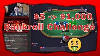$5 to $1000 Cash Game Poker Bankroll Challenge Part 1 | Rounder Casino