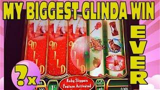 MY BIGGEST GLINDA WIN *EVER* (5,000 SUBSCRIBERS VIDEO!!! Ruby Slippers Slot Machine)