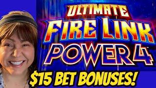 Ultimate Fire Link Power of 4 Bonuses & Over the Rainbow