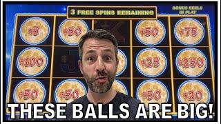 YOU'VE GOTTA CHECK OUT THE SIZE OF THESE BALLS ON DOLLAR STORM! SLOT MACHINE BIG WIN!