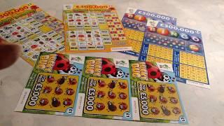 Scratchcards GET FRUITY....BINGO BLUE...LUCKY BUG...and more