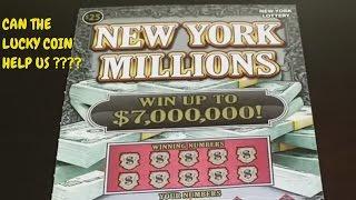 $25 New York Millions lottery scratch off with the Joshua Norvell coin