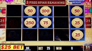 HIGH LIMIT Lightning Link Happy Lantern Slot Machine $25 Bet Bonus | Live Slot Play w/NG Slot