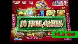 88 Fortunes Slot Machine Bonus $8.80 Max Bet •LIVE PLAY• Bonus!