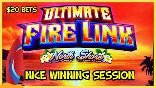 ★ Slots ★Ultimate Fire Link North Shore ★ Slots ★HIGH LIMIT (2) $20 Bonus Rounds Slot Machine Casino