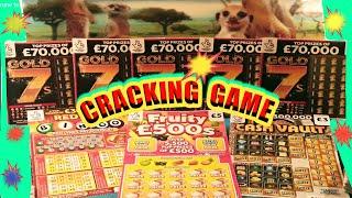 FANTASTIC GAME SCRATCHCARDS & WINS"GOLD 7s"REDHOT BINGO"FRUITY £500"CASH VAULT"SPIN £100"