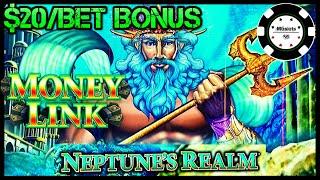 •️NEW SLOT! HIGH LIMIT Money Link Neptune's Realm •️$20 BONUS ROUND Slot Machine •️
