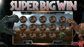 SUPER BIG WIN ON JURASSIC PARK SLOT (MICROGAMING) - TRICERATOPS FREE SPINS - 3€ BET! • CasinoTest24D
