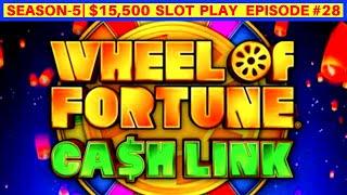 WHEEL OF FORTUNE Cash Link Slot Machine Max Bet Bonuses | SEASON 5 | EPISODE #28