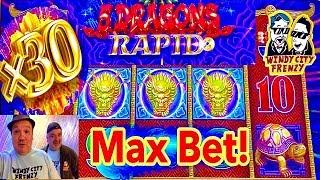 5 DRAGONS RAPID SLOT•MAX BET BONUS WITH X30 MULTIPLIER WIN! •CASINO GAMBLING!