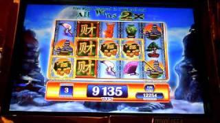 Samurai Master 4 Play slot machine bonus win at Parx casino