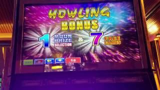 Howling Wolf Slot  Machine Bonus Win $3 Max Bet Live Play