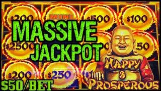 HIGH LIMIT Dragon Cash Link HAPPY & PROSPEROUS MASSIVE HANDPAY JACKPOT ⋆ Slots ⋆$50 Bonus Round Slot