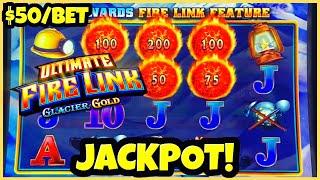 ⋆ Slots ⋆Ultimate Fire Link Glacier Gold JACKPOT HANDPAY ⋆ Slots ⋆HIGH LIMIT $50 MAX BET Bonus Slot 