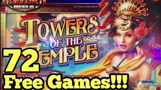 ***INSANE RETRIGGERED BIG WIN*** 72 FREE SPINS - TOWERS OF THE TEMPLE
