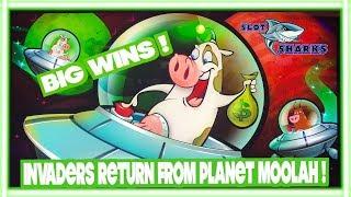 BIG WINS on Invaders Return from Planet Moolah !  Free Spin Bonus !