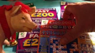 Scratchcards..LUCKY LINES..FAST 200..GREEN MILLIOAIRE...CASH WORD