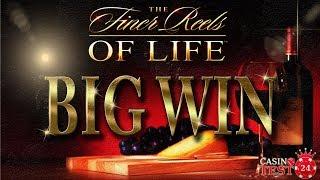 BIG WIN on The Finer Reels of Life - Wine & Cheese Feature - Microgaming Slot - 2,40€ BET!