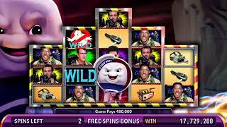 GHOSTBUSTERS Video Slot Casino Game with a STAY PUFT FREE SPIN BONUS