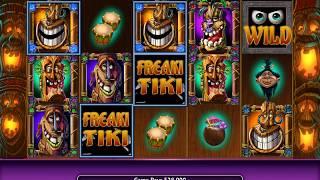 FREAKI TIKI Video Slot Casino Game with a LUAU FREE SPIN BONUS