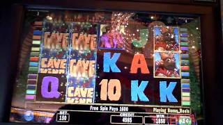 Cave King slot machine bonus win at Parx Casino