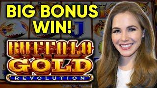 BIG BONUS WIN!! Buffalo Gold Revolution Slot Machine!!  Nice Comeback!!