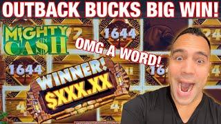 •MIGHTY CASH OUTBACK BUCKS RARE ‘WORD’ BIG WIN BONUS!! •