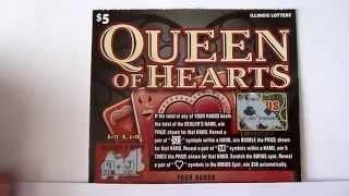 HUGE WIN "Queen of Hearts" Illinois Lottery Instant Ticket - scratched on video