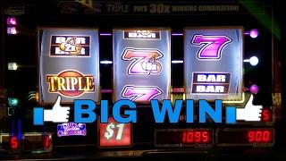 BIG WIN • Triple Golden Cherries Slot Machine 7s Line Hit !!!! Live Play MAX BET