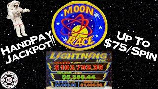 HIGH LIMIT Lighting Link Moon Race HANDPAY JACKPOT ~ $50 Bonus Round Slot Machine Casino w/$75 SPINS