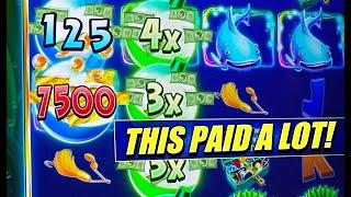 I got TWO huge jackpot handpay line hits on Super Reel Em In within minutes of each other!