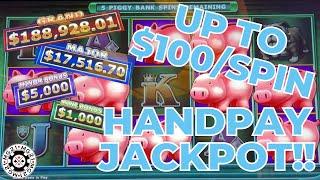 Lock It Link Piggy Bankin' HANDPAY JACKPOT ~ HIGH LIMIT $100 Bonus Round Slot Machine Casino