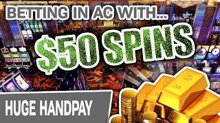 ⋆ Slots ⋆ Atlantic City HUGE Jackpot Slot Win ⋆ Slots ⋆ $50 Spins PAY OFF!