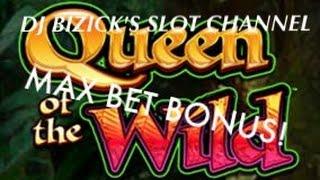 Queen of the Wild Slot Machine ~ MAX BET ~ FREE SPIN BONUS! ~ BLOWOUT!!! • DJ BIZICK'S SLOT CHANNEL