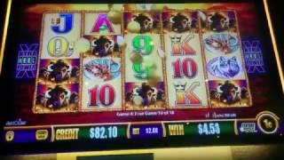 Wonder 4 Wonder Wheel Buffalo Gold Slot Machine Bonus (2 clips)