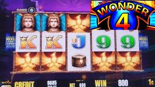 Wonder 4 Fire Light Slot Machine •BONUSES WON• NICE GAME ! Live Aristocrat Slot Play • NG Slot