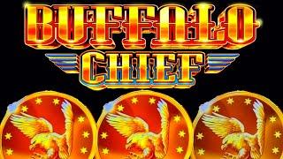 HIGH LIMIT Buffalo Chief Slot Machine Bonus Triggered W/ 3 RARE EAGLE COINS!