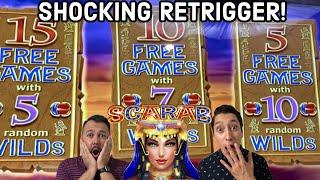 SCARAB Free Games SUPER RARE RETRIGGER For An Additional Bonus Selection!