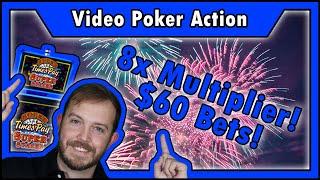 8x Multiplier Activated + $60 Video Poker Bets • The Jackpot Gents