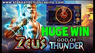MEGA BIG WIN on ZEUS GOD OF THUNDER • CASINO SLOT MEGA BONUS ROUND