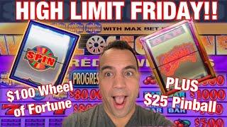 $100 Wheel of Fortune JACKPOT HANDPAY SPIN!! |  | $12 - $100 High Limit BETS LIVE PLAY!! •