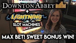 NEW Downton Abbey Slot Machine! Bonus WIN! Going for gold on Lightning Link!