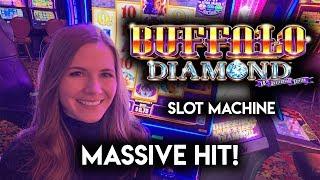 HUGE BONUS WIN!! Buffalo Diamond Slot Machine!!