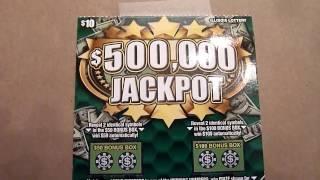 Scratching off a $500,000 Jackpot $10 Instant Lottery Ticket
